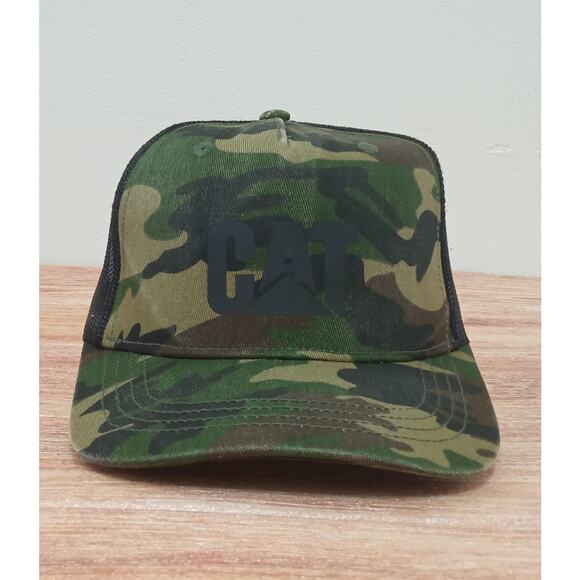 CAT Caterpillar Cap Camouflage Trucker Mesh Back Adjustable Mens One Size - Picture 1 of 8